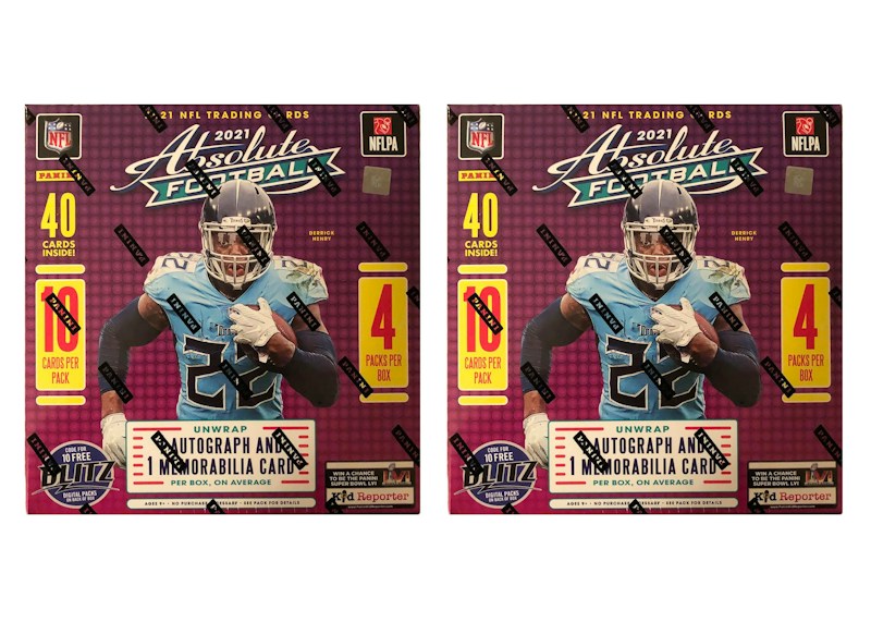 2021 Panini Absolute Football Mega Box (Teal Parallels) (Fanatics Exclusive) 2x Lot