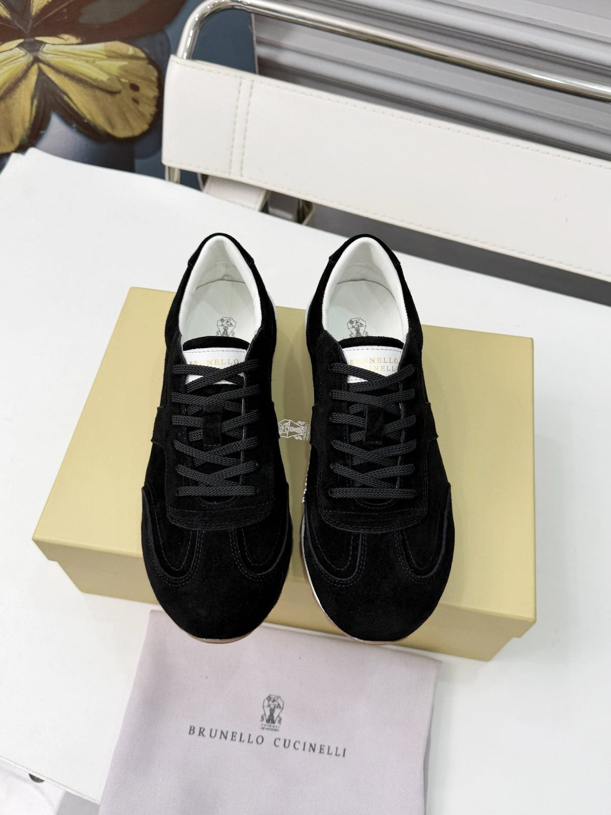 Brunello Cucinelli Paneled Low-Top Sneakers — front
